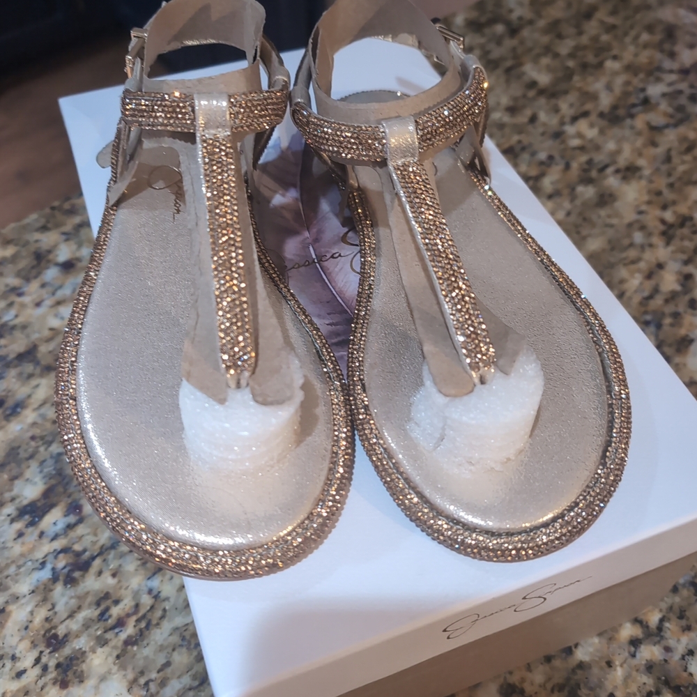 Jessica Simpson Shimmering Gold Sandals